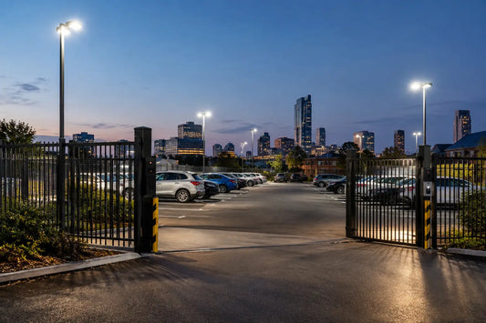 Gated Car Park With Floodlighting Manchester