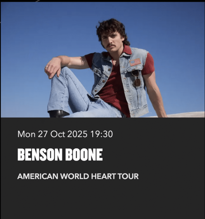 Benson Boone – 27/10/2025